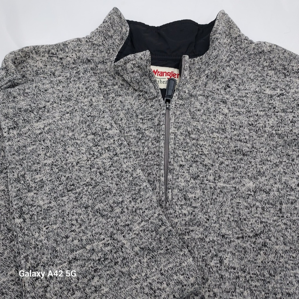 Wrangler Authentics Mens XL Gray Marled Quarter Zip Fleece Pullover 10ZHGZB2D